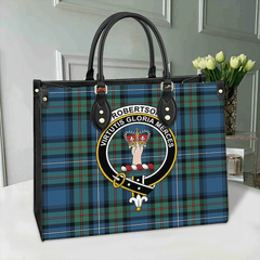Clan Robertson Hunting Ancient Tartan Crest Leather Bag OM81 Clan Robertson Tartan Today