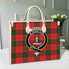 Clan Erskine Modern Tartan Crest Leather Bag KT70 Clan Erskine Tartan Today