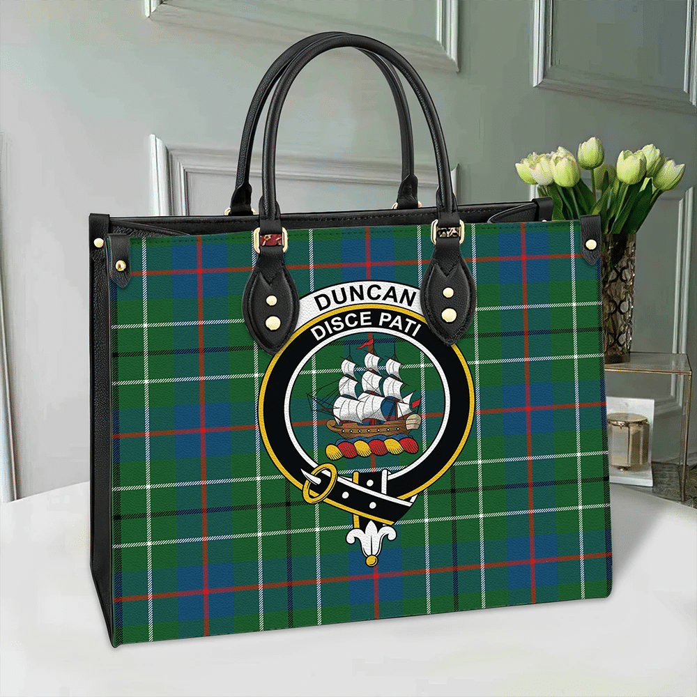 Clan Duncan Ancient Tartan Crest Leather Bag JD13 Clan Duncan Tartan Today