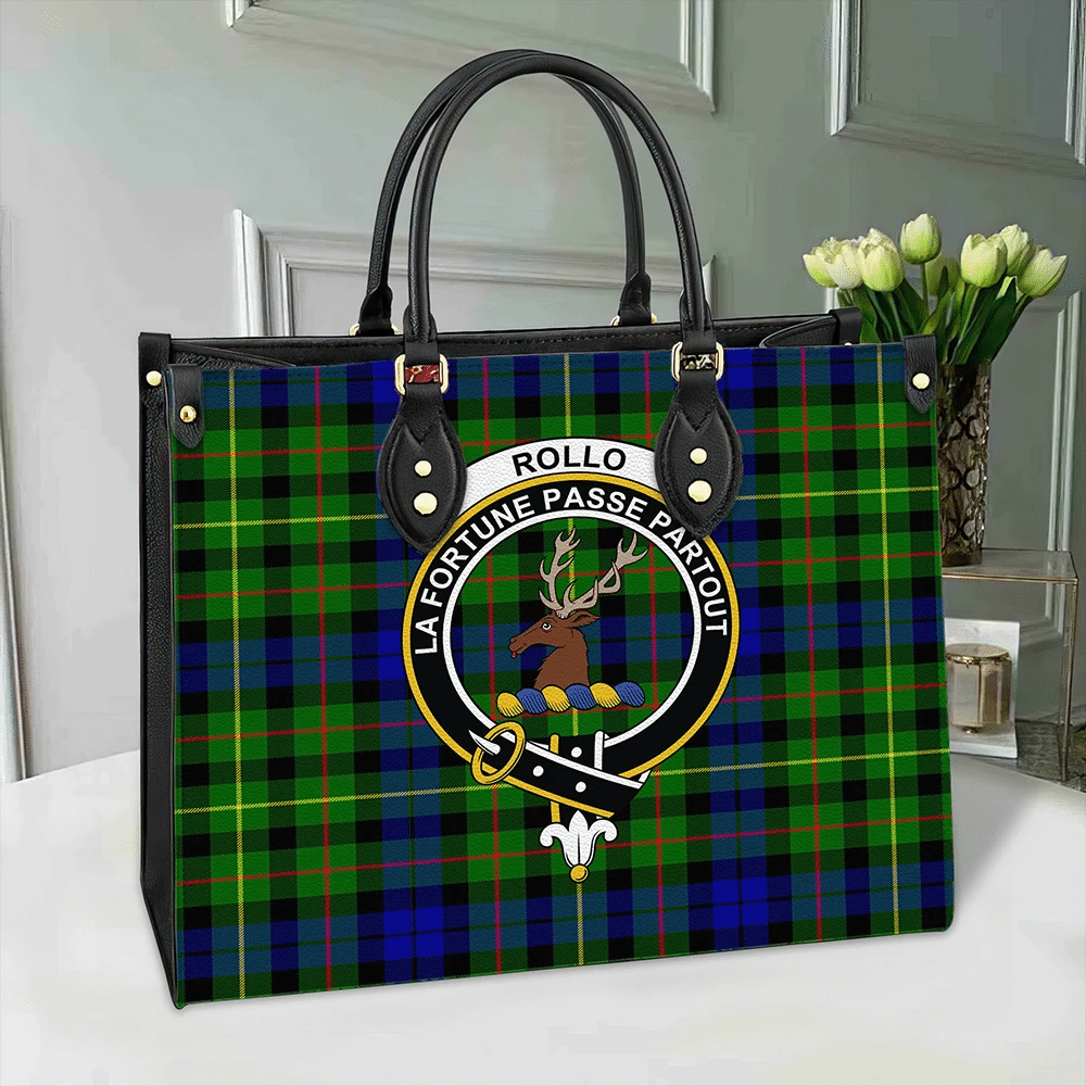 Clan Rollo Modern Tartan Crest Leather Bag CZ41 Clan Rollo Tartan Today