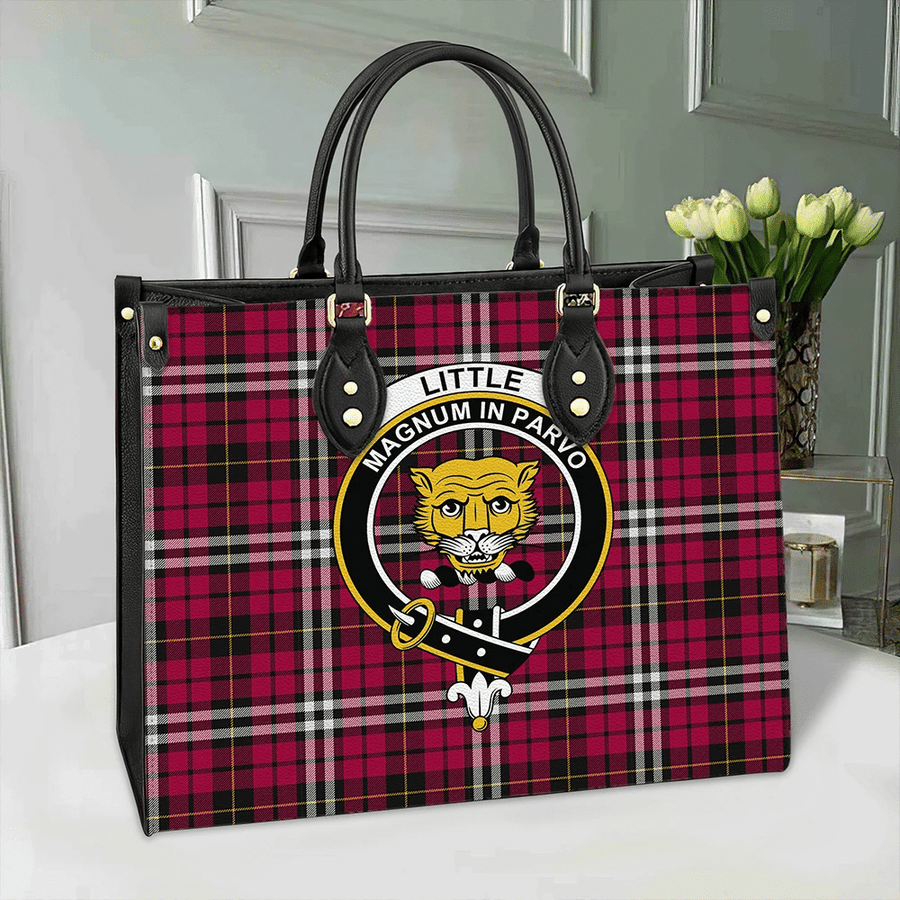 Clan Little Tartan Crest Leather Bag