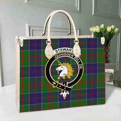 Clan Stewart Of Appin Hunting Modern Tartan Crest Leather Bag QY85 Clan Stewart of Appin Tartan Today