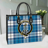 Clan Roberton Tartan Crest Leather Bag ET55 Clan Roberton Tartan Today