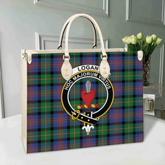 Clan Logan Ancient Tartan Crest Leather Bag GV28 Clan Logan Tartan Today