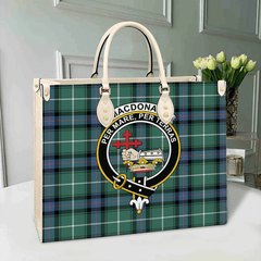 Clan MacDonald Of The Isles Hunting Ancient Tartan Crest Leather Bag ZG36 Clan MacDonald Tartan Today