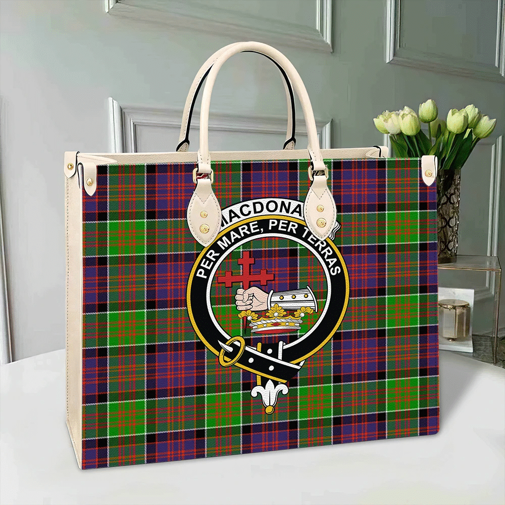 Clan MacDonald Of Clanranald Tartan Crest Leather Bag PR30 Clan MacDonald of Clanranald Tartan Today