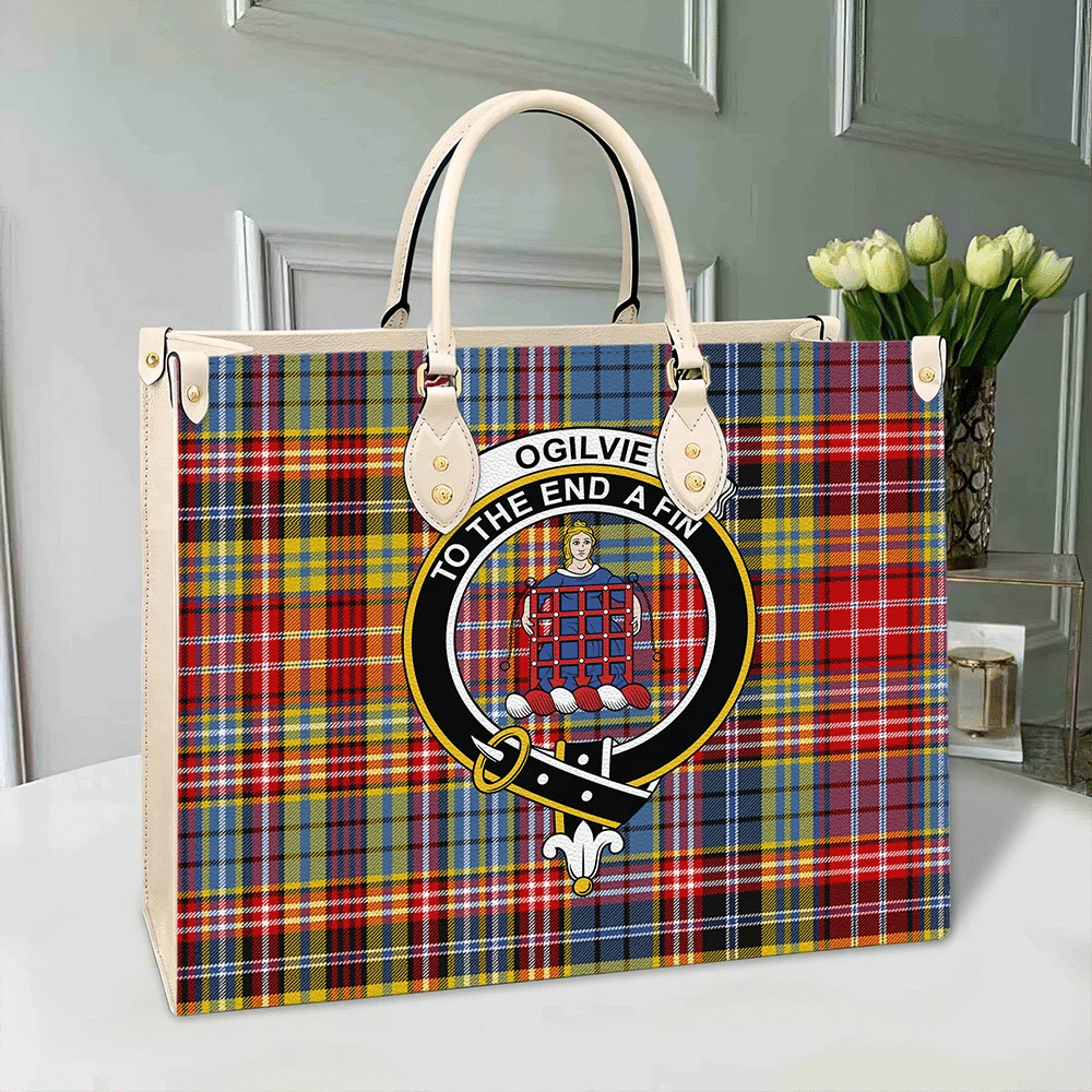 Clan Ogilvie Tartan Crest Leather Bag HK78 Clan Ogilvie Tartan Today