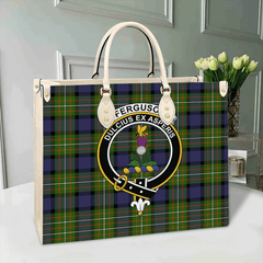 Clan Fergusson Modern Tartan Crest Leather Bag VA51 Clan Fergusson Tartan Today