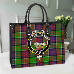 Clan MacDonald Of Clanranald Tartan Crest Leather Bag PR30 Clan MacDonald of Clanranald Tartan Today