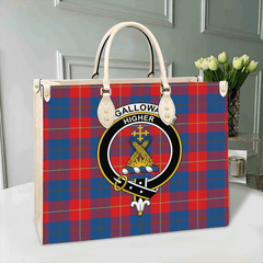 Clan Galloway Red Tartan Crest Leather Bag QU90 Clan Galloway Tartan Today