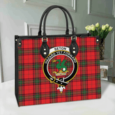 Clan Seton Modern Tartan Crest Leather Bag TF55 Clan Seton Tartan Today