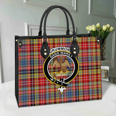 Clan Drummond Of Strathallan Tartan Crest Leather Bag MQ28 Clan Hall Tartan Today
