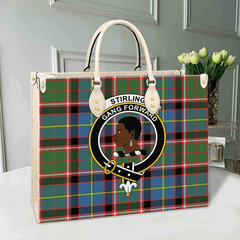 Clan Stirling & Bannockburn District Tartan Crest Leather Bag TP88 Clan Stirling Tartan Today