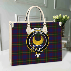 Clan Durie Tartan Crest Leather Bag ST57 Clan Durie Tartan Today