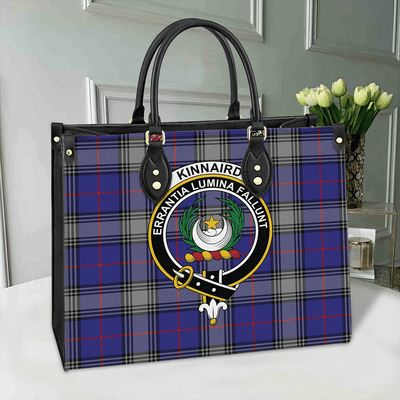 Clan Kinnaird Tartan Crest Leather Bag