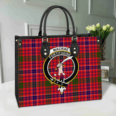 Clan MacRae Modern Tartan Crest Leather Bag JY42 Clan MacRae Tartan Today