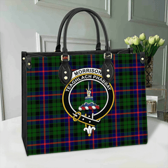 Clan Morrison Modern Tartan Crest Leather Bag TK22 Clan Morrison Tartan Today