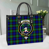 Clan Sempill Modern Tartan Crest Leather Bag AN93 Clan Sempill Tartan Today