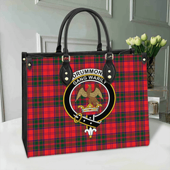 Clan Drummond Modern Tartan Crest Leather Bag MW25 Clan Drummond Tartan Today