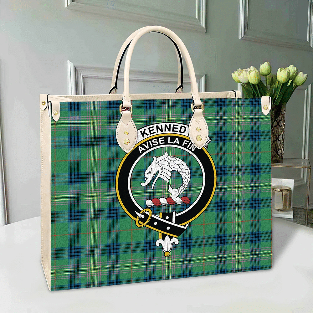 Clan Kennedy Ancient Tartan Crest Leather Bag EL55 Clan Kennedy Tartan Today