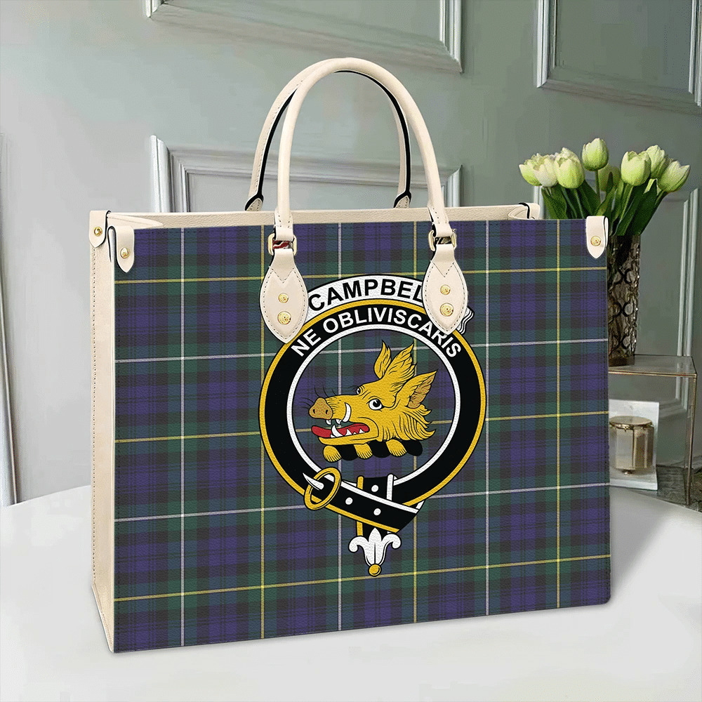 Clan Clan Campbell Argyll Modern Tartan Crest Leather Bag UM44 Clan Campbell Tartan Today