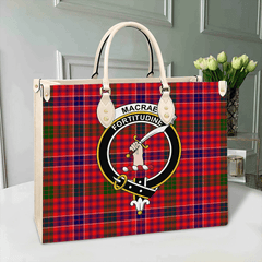 Clan MacRae Modern Tartan Crest Leather Bag JY42 Clan MacRae Tartan Today