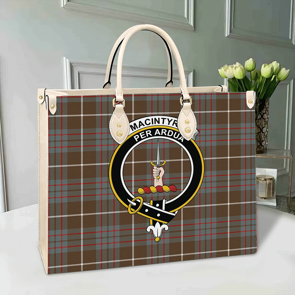 Clan MacIntyre Hunting Weathered Tartan Crest Leather Bag RN74 Clan MacIntyre Tartan Today