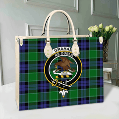 Clan Graham Of Menteith Modern Tartan Crest Leather Bag VQ57 Clan Graham Tartan Today