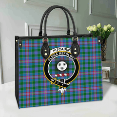 Clan Pitcairn Hunting Tartan Crest Leather Bag AB98 Clan Pitcairn Tartan Today