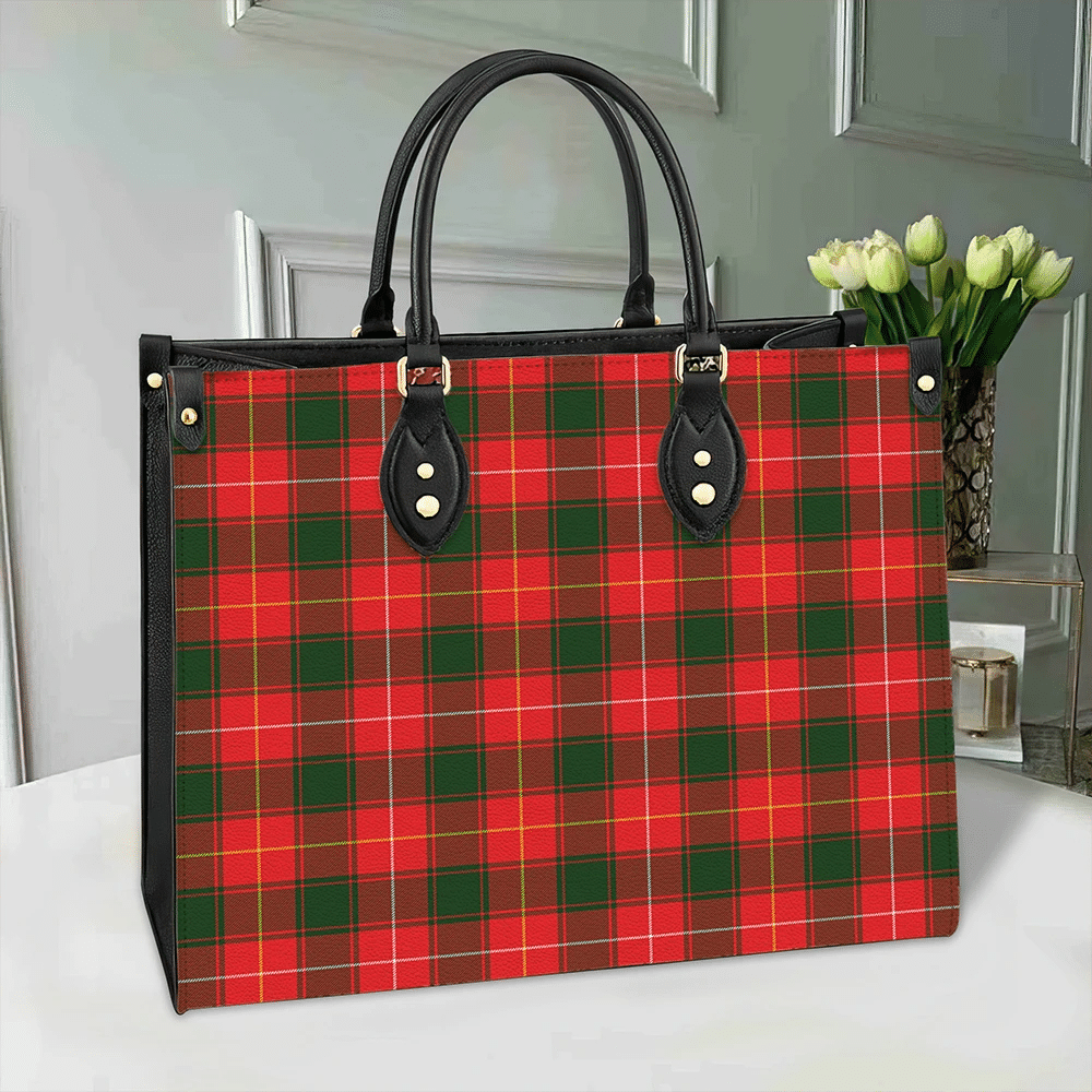 Clan MacFie Tartan Leather Bag HE35 Clan MacPhee_MacFie Tartan Today