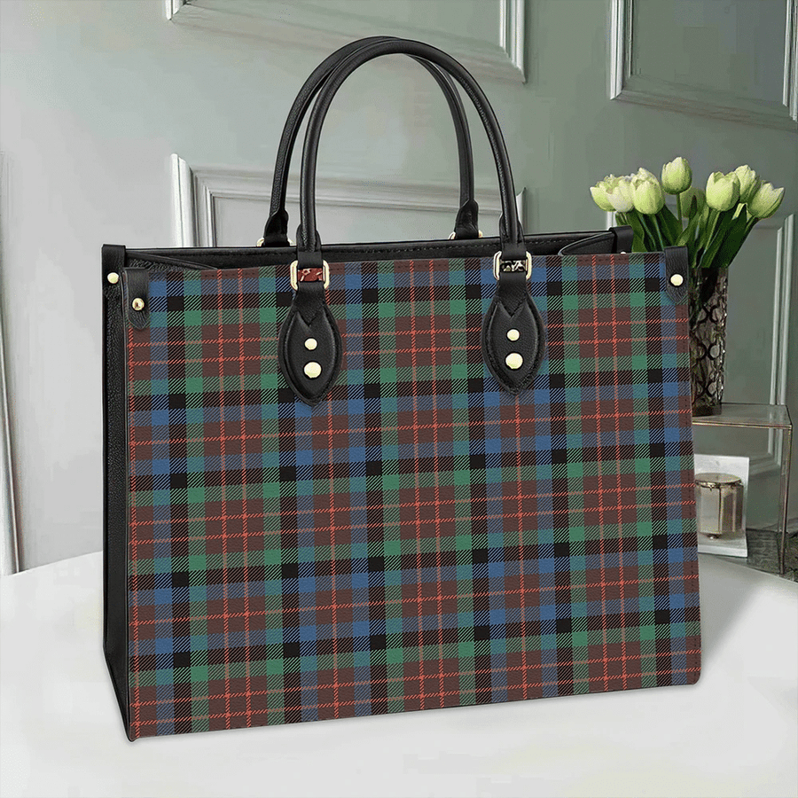 Clan MacDuff Hunting Ancient Tartan Leather Bag