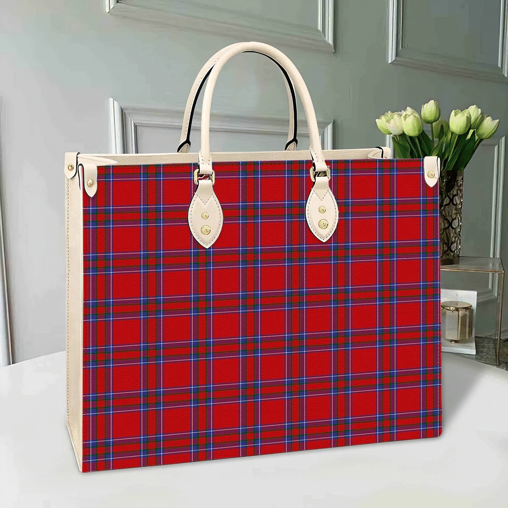 Clan Inverness District Tartan Leather Bag ZB13 Clan Borthwick Tartan Today