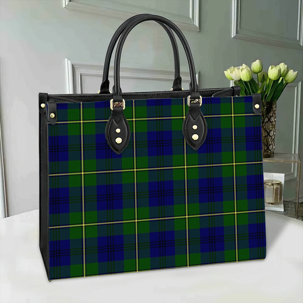 Clan Johnston Modern Tartan Leather Bag TY66 Clan Johnston Tartan Today