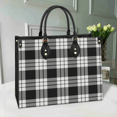 Clan MacFarlane Black & White Tartan Leather Bag AZ68 Clan MacFarlane Tartan Today