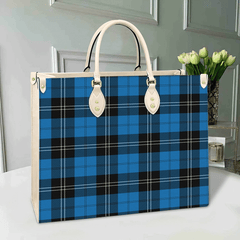 Clan Ramsay Blue Ancient Tartan Leather Bag MT69 Clan Ramsay Tartan Today