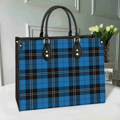 Clan Ramsay Blue Ancient Tartan Leather Bag MT69 Clan Ramsay Tartan Today