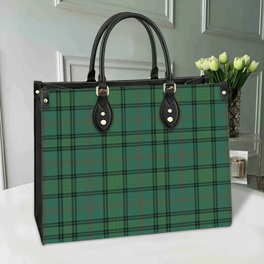 Clan Ross Hunting Ancient Tartan Leather Bag