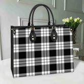 Clan MacFarlane Black & White Ancient Tartan Leather Bag LW43 Clan MacFarlane Tartan Today