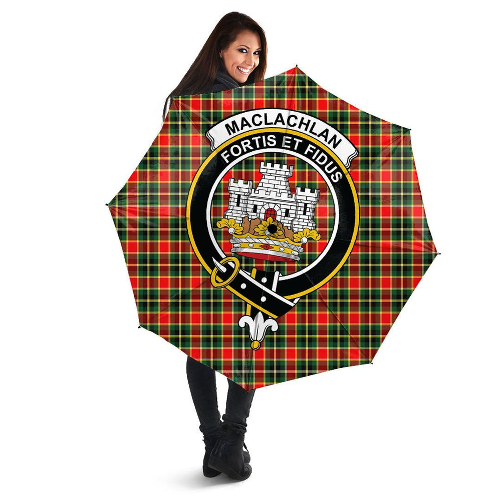 Clan MacLachlan Hunting Modern Tartan Crest Umbrella QT44 Clan Hall Tartan Today