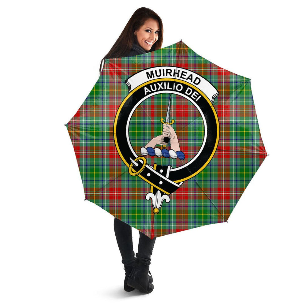 Clan Muirhead Tartan Crest Umbrella VL88 Clan Muir_More Tartan Today