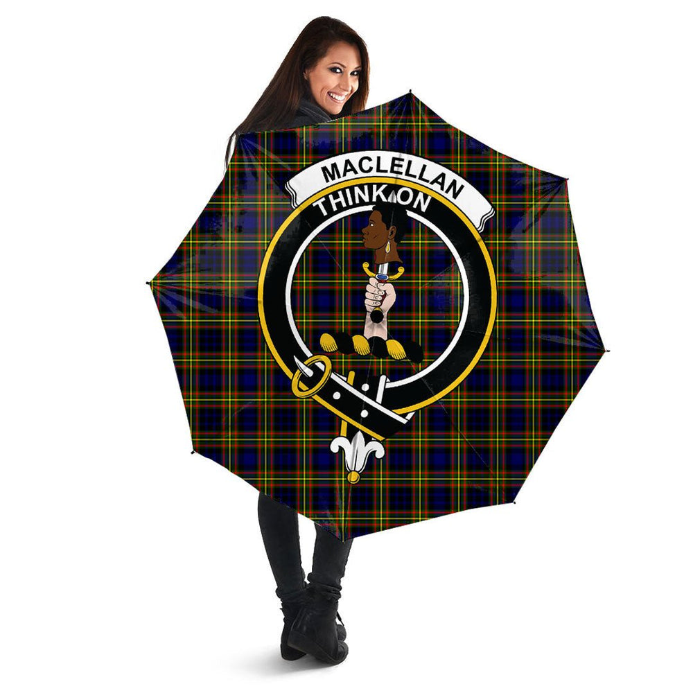 Clan MacLellan Modern Tartan Crest Umbrella CG96 Clan Hall Tartan Today