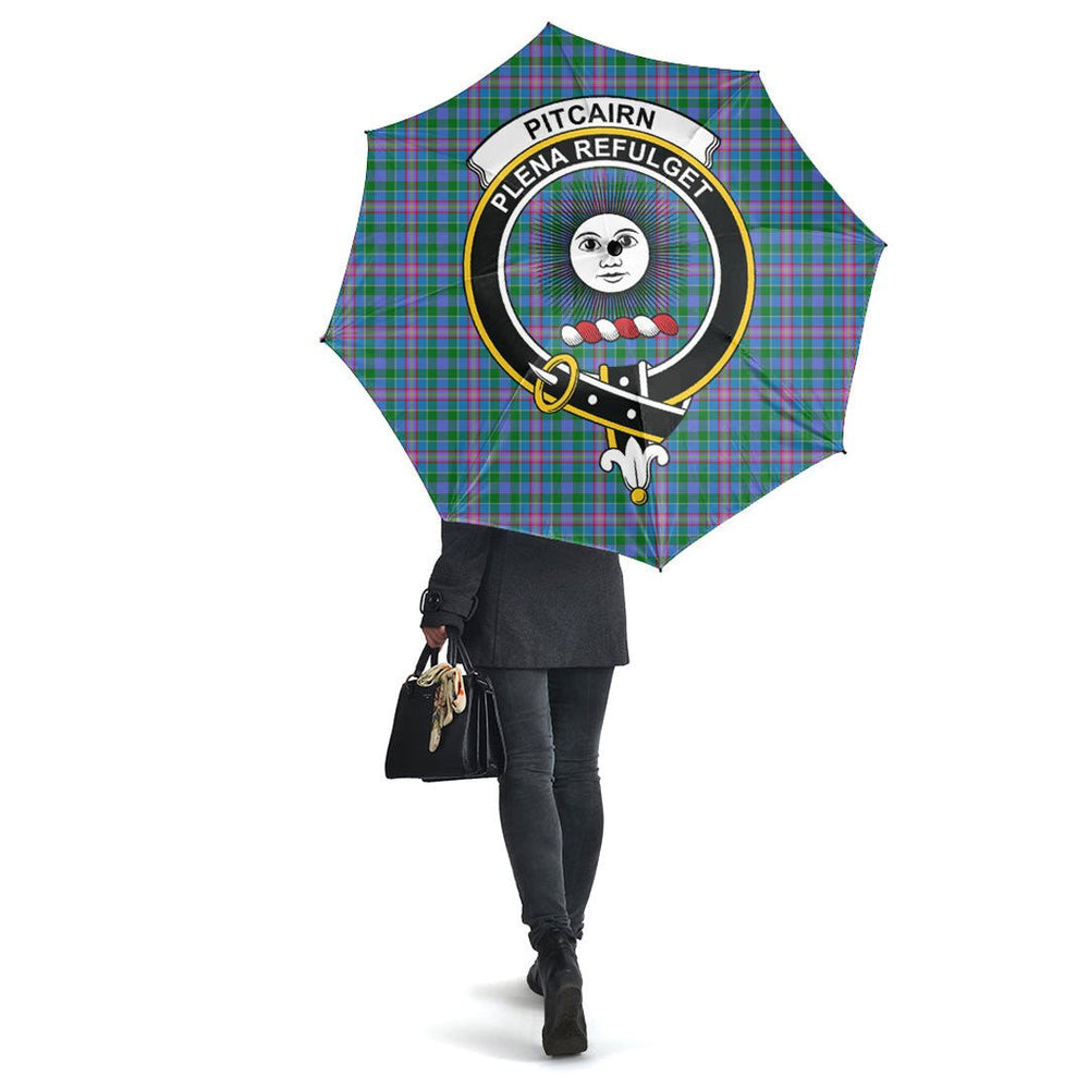 Clan Pitcairn Hunting Tartan Crest Umbrella EK85 Clan Pitcairn Tartan Today