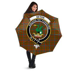 Clan Seton Hunting Modern Tartan Crest Umbrella OT67 Clan Seton Tartan Today