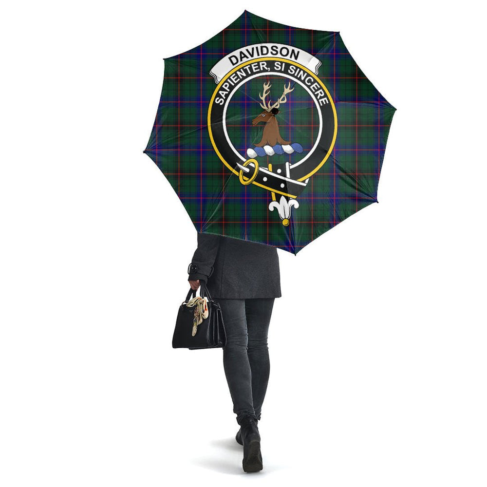 Clan Davidson Modern Tartan Crest Umbrella SJ28 Clan Davidson Tartan Today