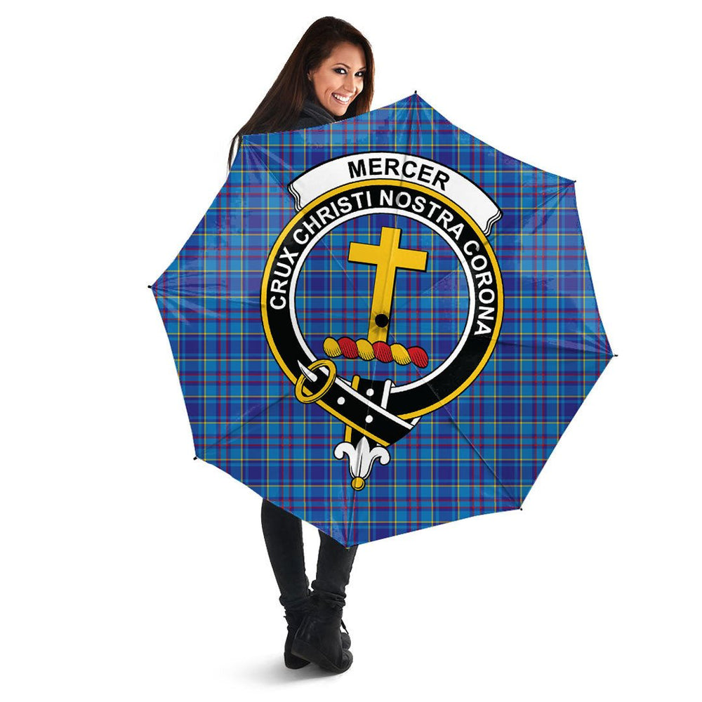 Clan Mercer Modern Tartan Crest Umbrella MR61 Clan Mercer Tartan Today