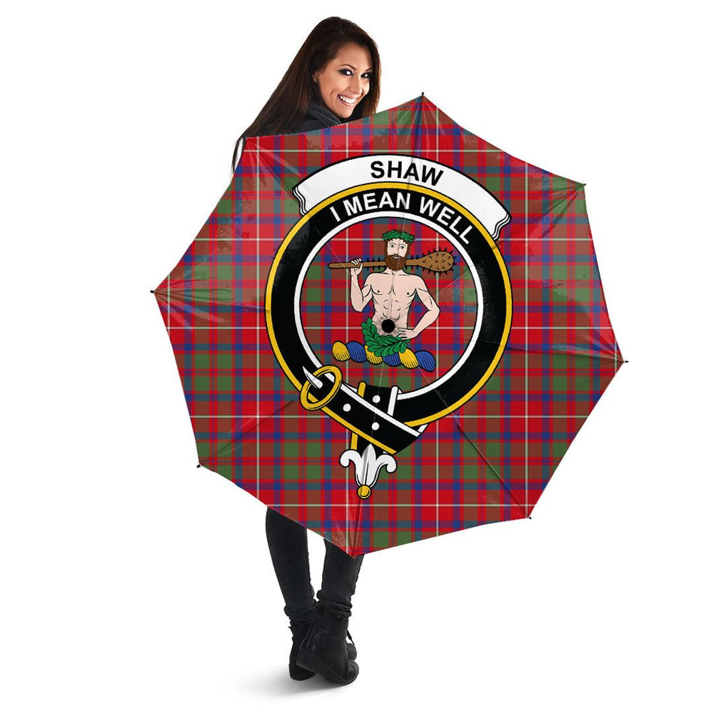 Clan Shaw Red Modern Tartan Crest Umbrella CP24 Clan Shaw Tartan Today