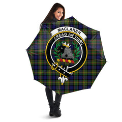 Clan MacLaren Modern Tartan Crest Umbrella QE56 Clan Hall Tartan Today