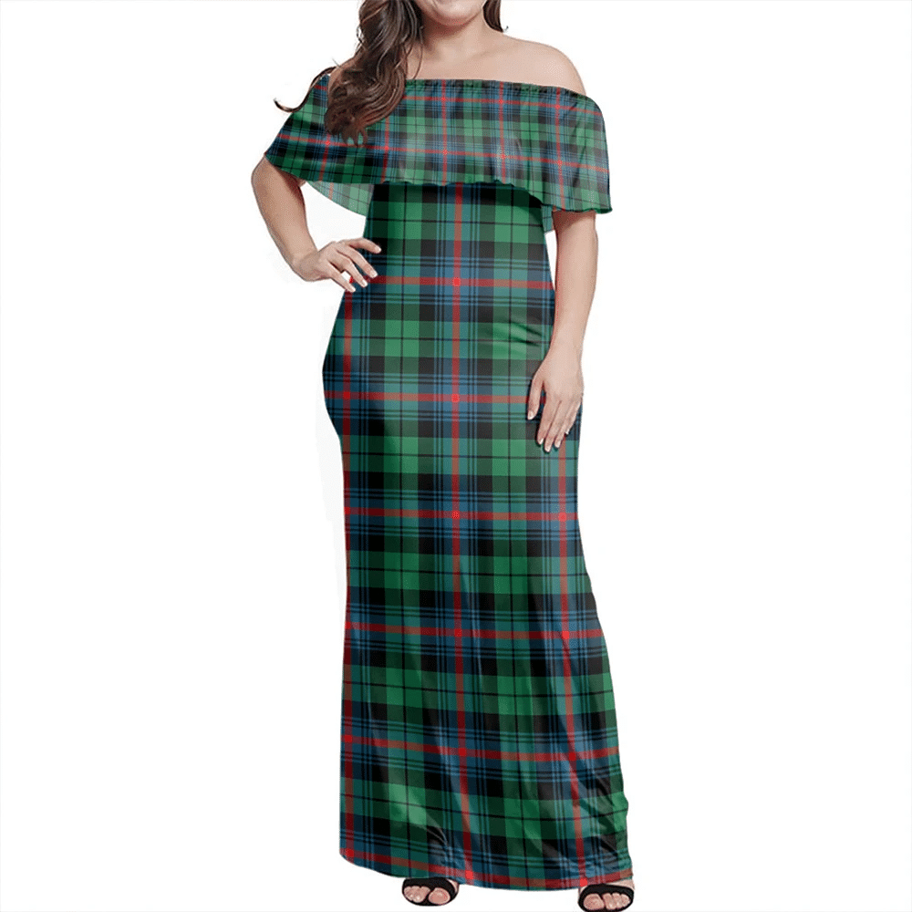 Clan Urquhart Broad Red Ancient Tartan Hawaii Dress XH69 Clan Urquhart Tartan Hawaii Dress