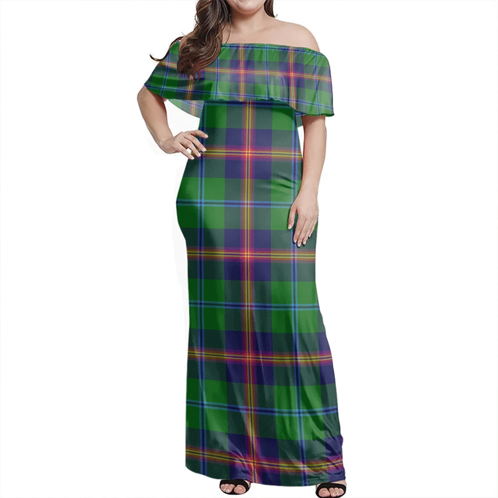Clan Young Modern Tartan Hawaii Dress YX51 Clan Young Tartan Hawaii Dress