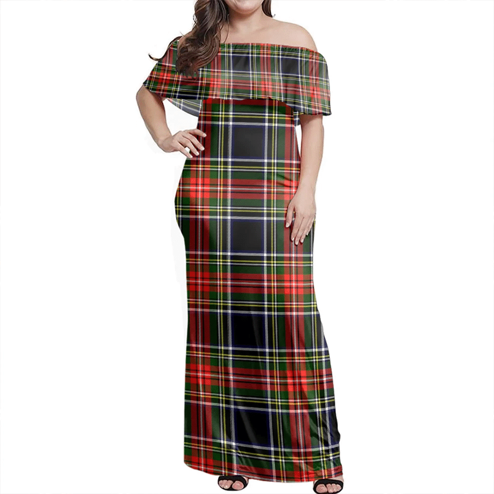 Clan Stewart Black Tartan Hawaii Dress NQ16 Clan Stewart Tartan Hawaii Dress